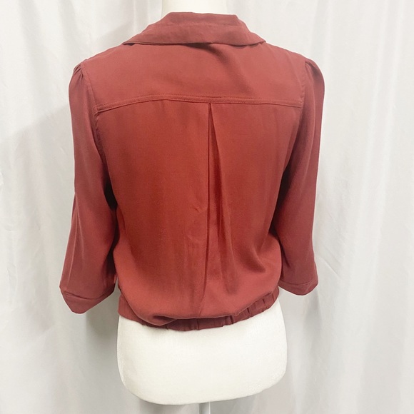 American Rag Red 3/4 Sleeve Zip Up Jacket - Picture 7 of 11